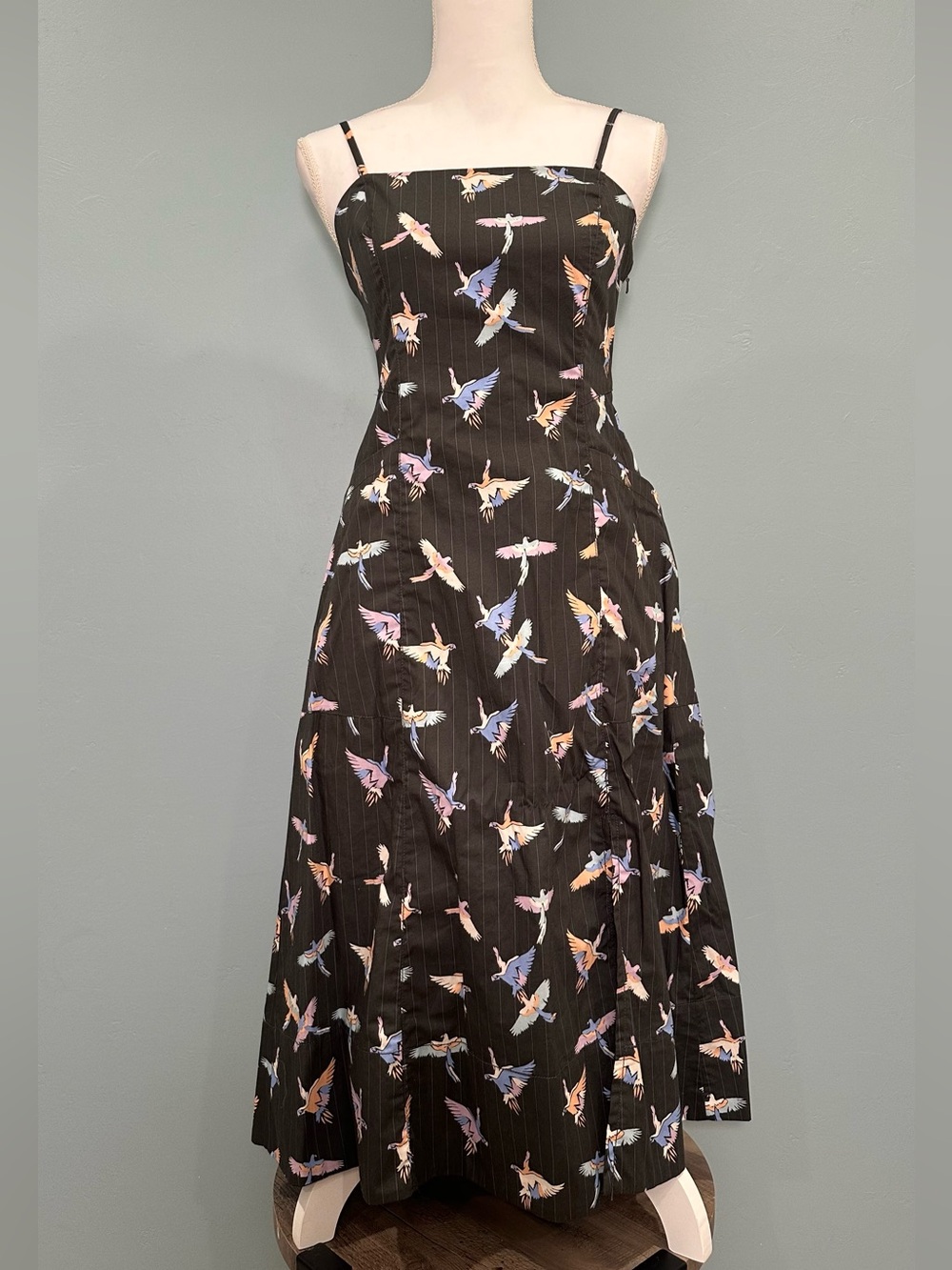Free People Sunshine Of Your Love Bird Print Dress Size 6 NWOT